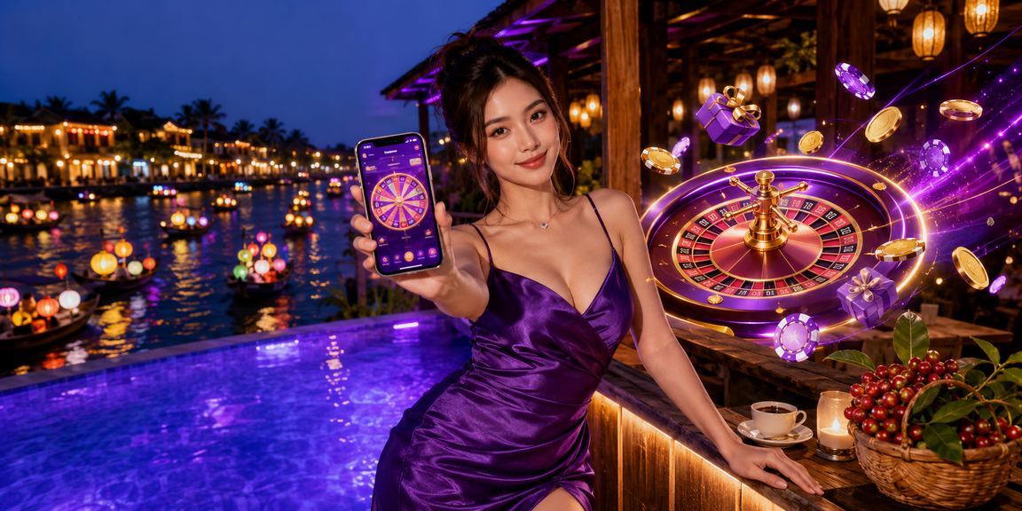 Người dùng tại Hội An trải nghiệm roulette trực tuyến qua điện thoại bên ly cà phê